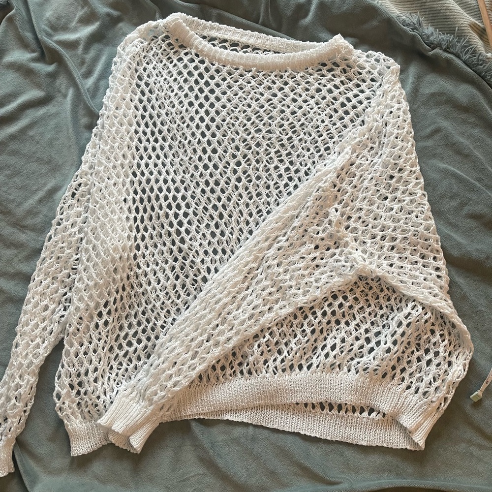 Crochet White Sweater